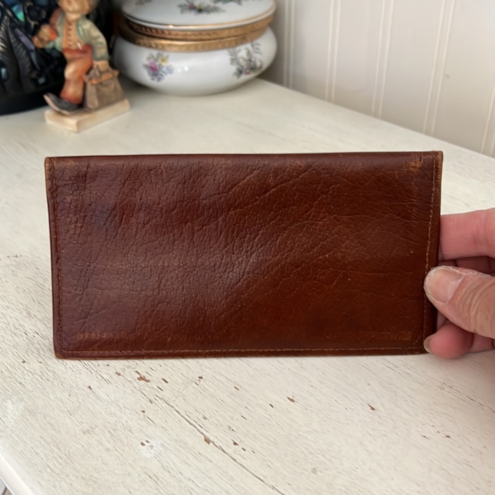 Vintage YSL Yves Saint Laurent brown wallet checkbook leather - Picture 3 of 8